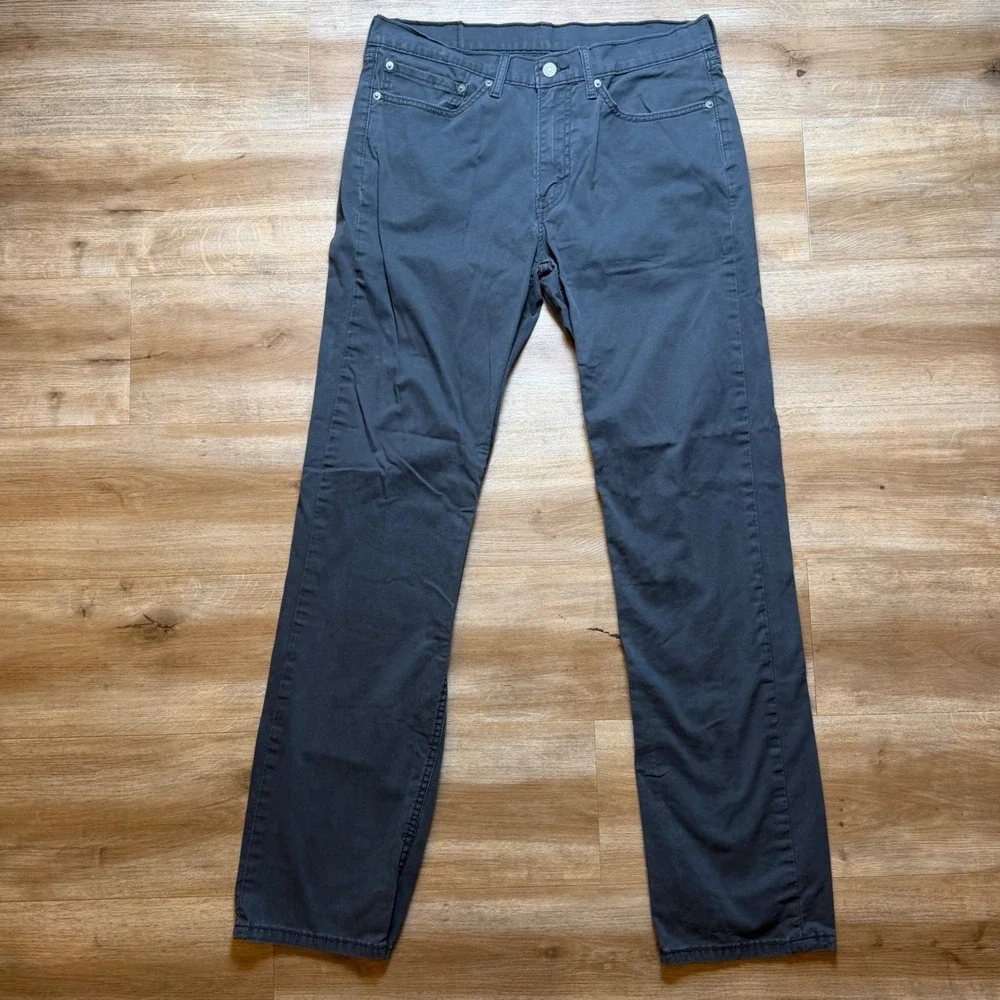 Levis 514 Pants Mens 34x34 Gray‎ Charcoal Cotton Stretch Casual Commuter Chino